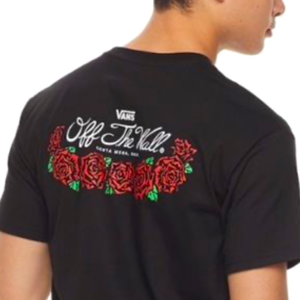 Vans men’s size small black rose tee.